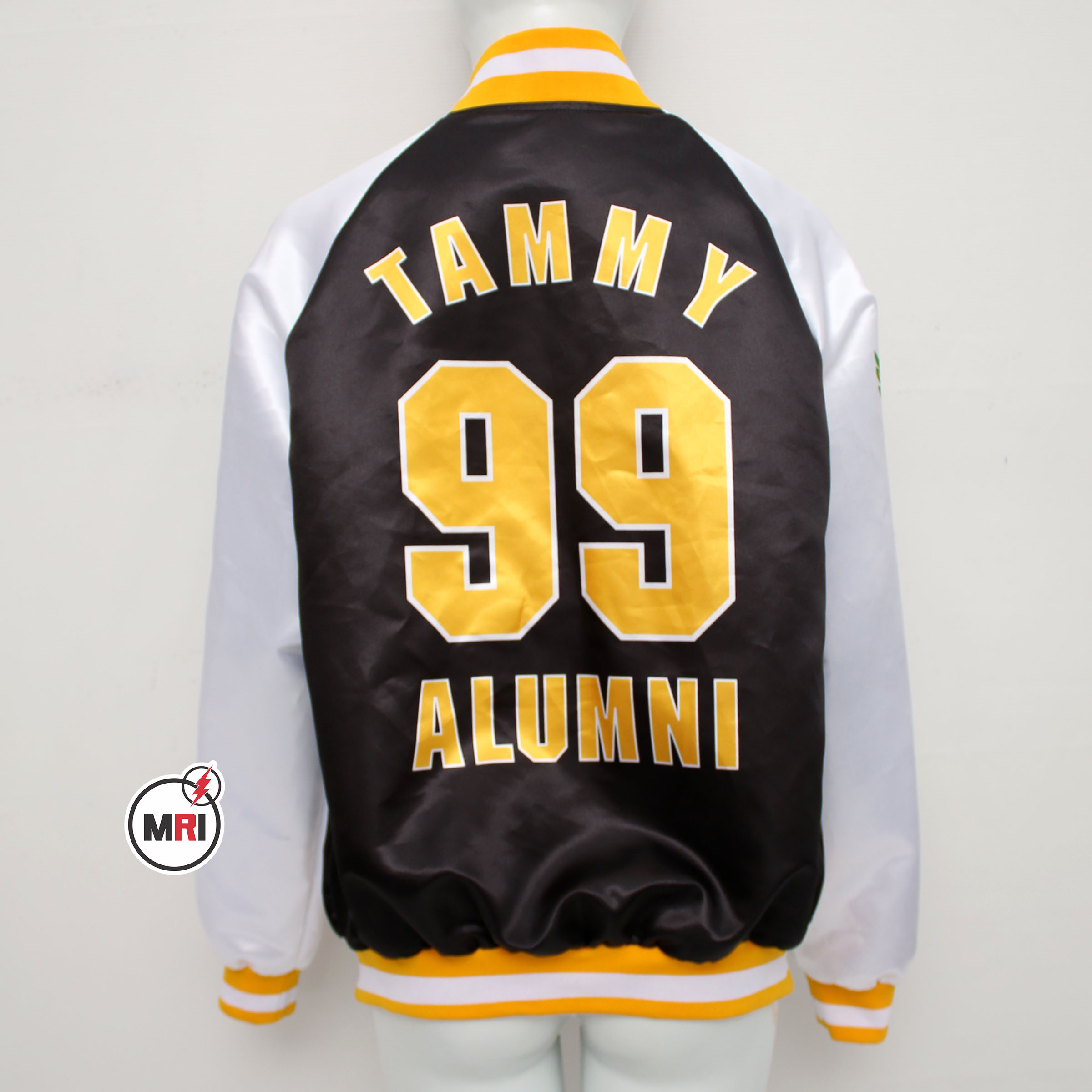 Black Gold White Sublimation Satin Jacket