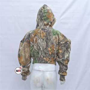 Women Crop Camouflage Printed Hoodie